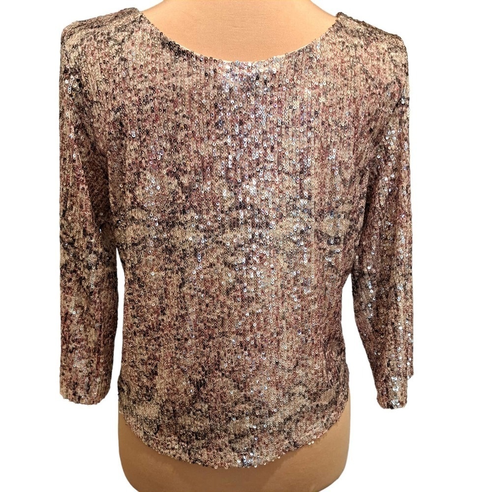 Cupcakes and Cashmere Pink Sequin Top Size S - Picture 3 of 6